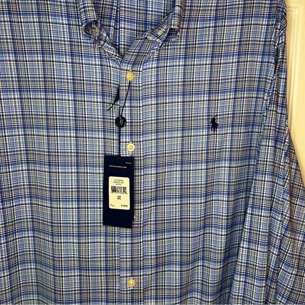 NWT Ralph Lauren XXL Performance Check Preppy Button Down Dress Shirt Stretch - Picture 2 of 14